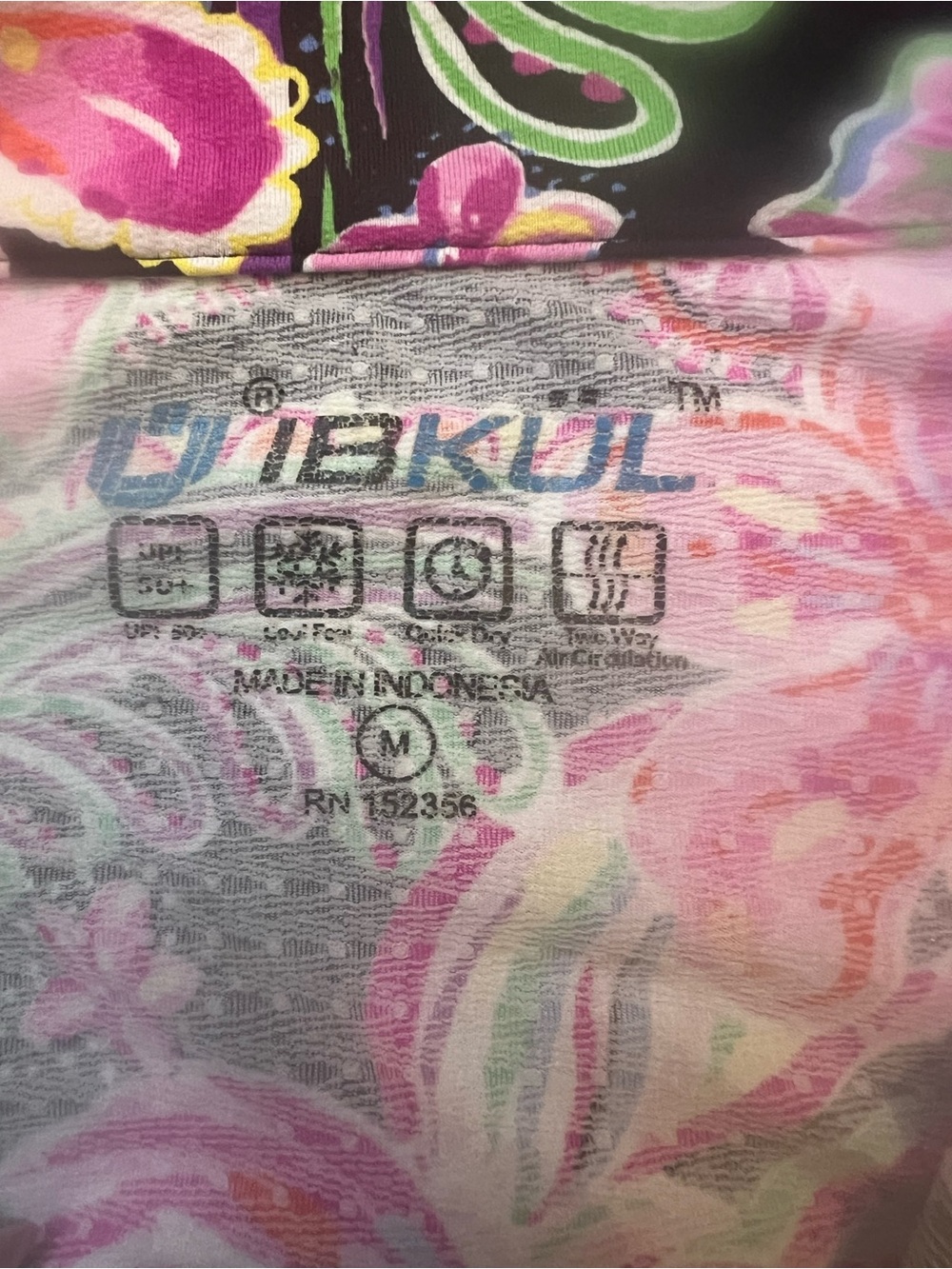 IBKUL Women's Long Sleeve Floral Print Pullover - Black, Pink, Green - Picture 3 of 6